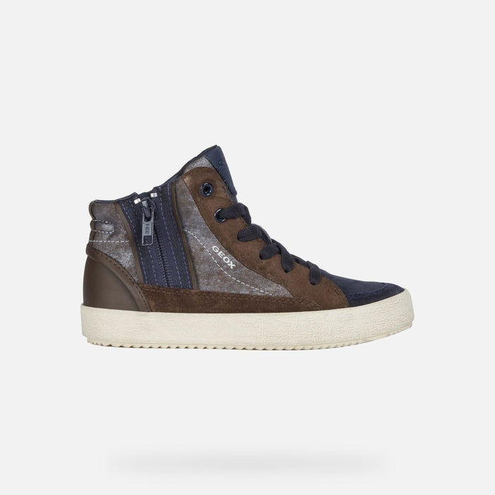 Geox Boy's Alonisso Brown/Navy Suede Hi (Sizes 36-37) - 918242 - Tip Top Shoes of New York