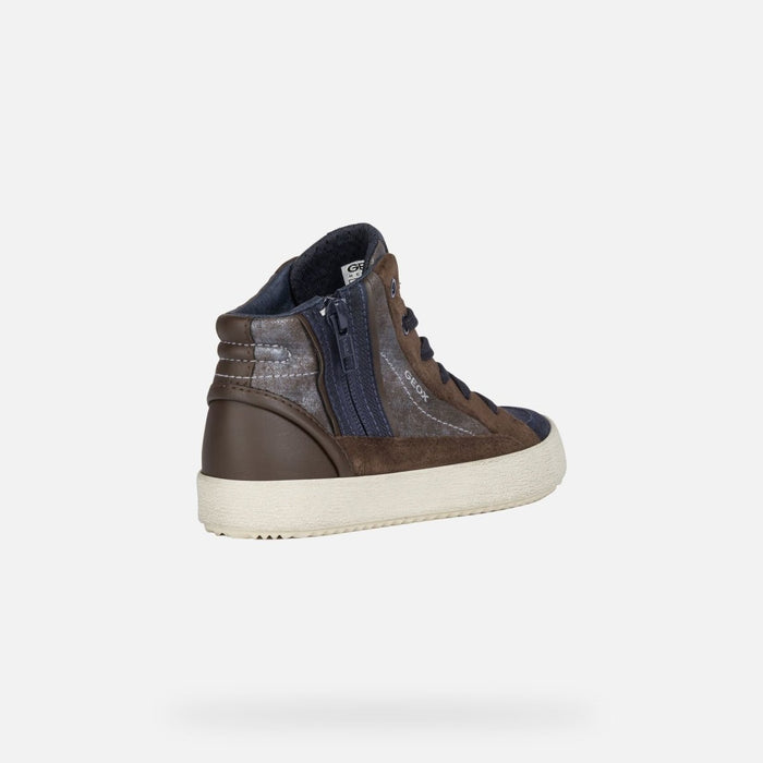 Geox Boy's Alonisso Brown/Navy Suede Hi (Sizes 36-37) - 918242 - Tip Top Shoes of New York