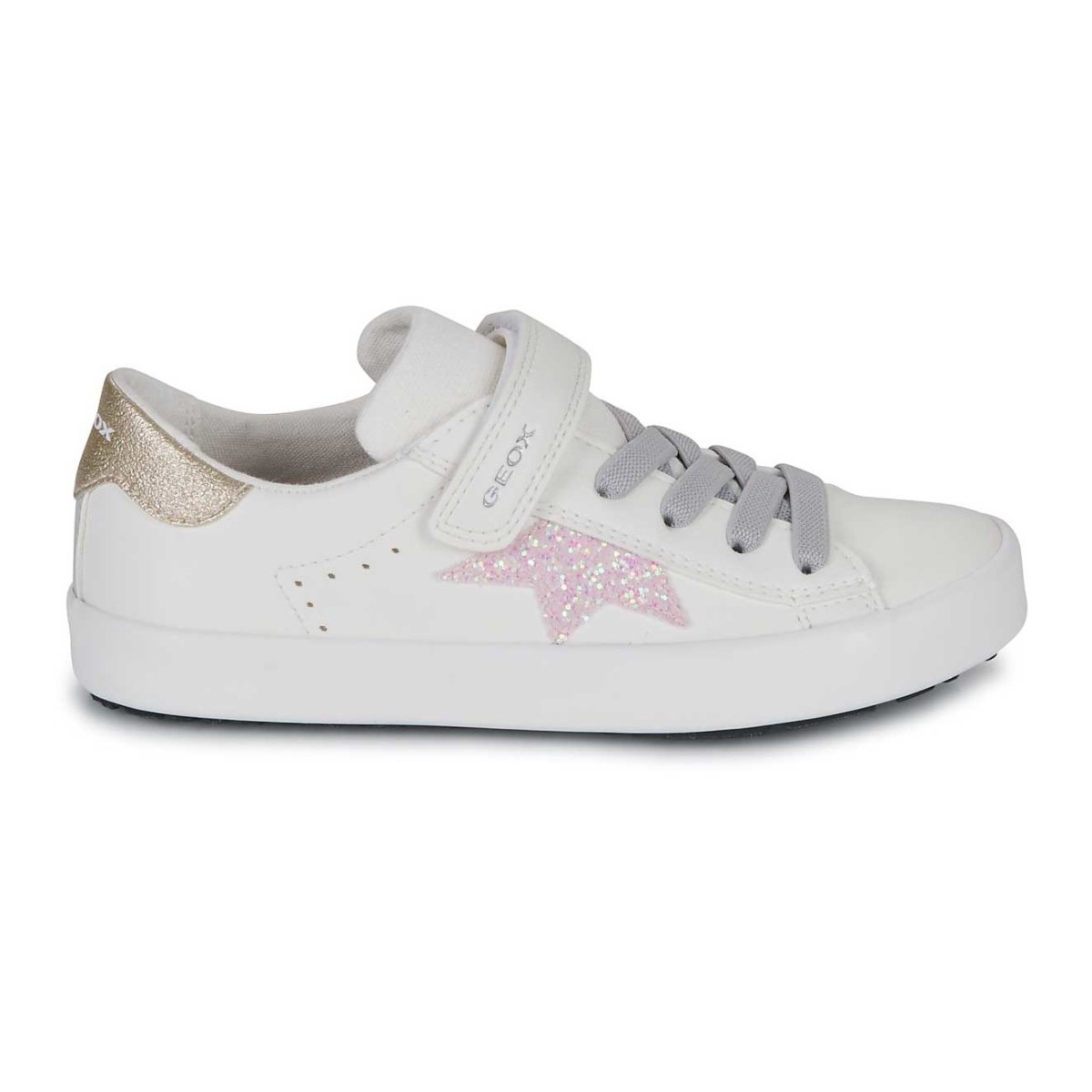 Girl's Kilwi White/Pink Star Tip Top Shoes of New York