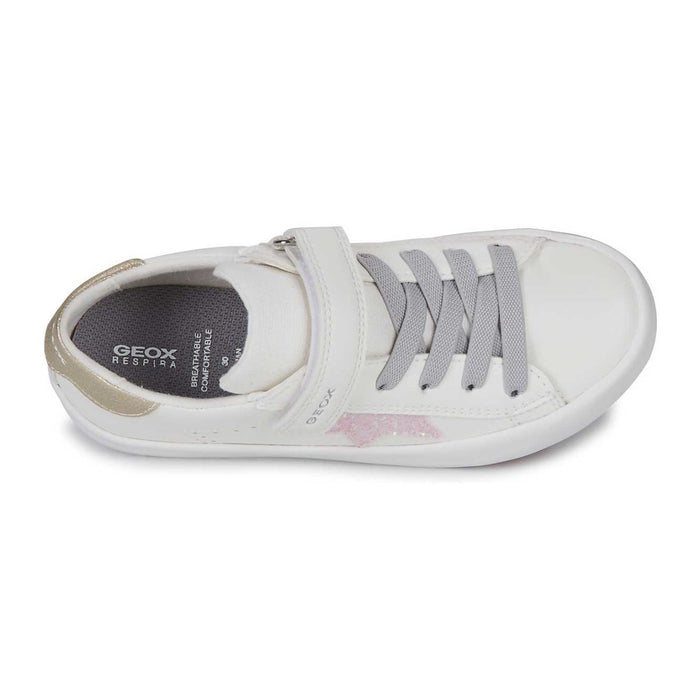 Geox Girl's Kilwi White/Pink Star - 1078725 - Tip Top Shoes of New York