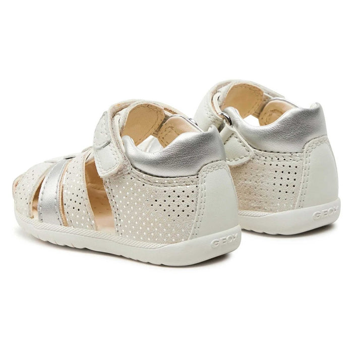 Geox Toddler's Maccia White/Leather Silver (Sizes 21-25) - 1081909 - Tip Top Shoes of New York