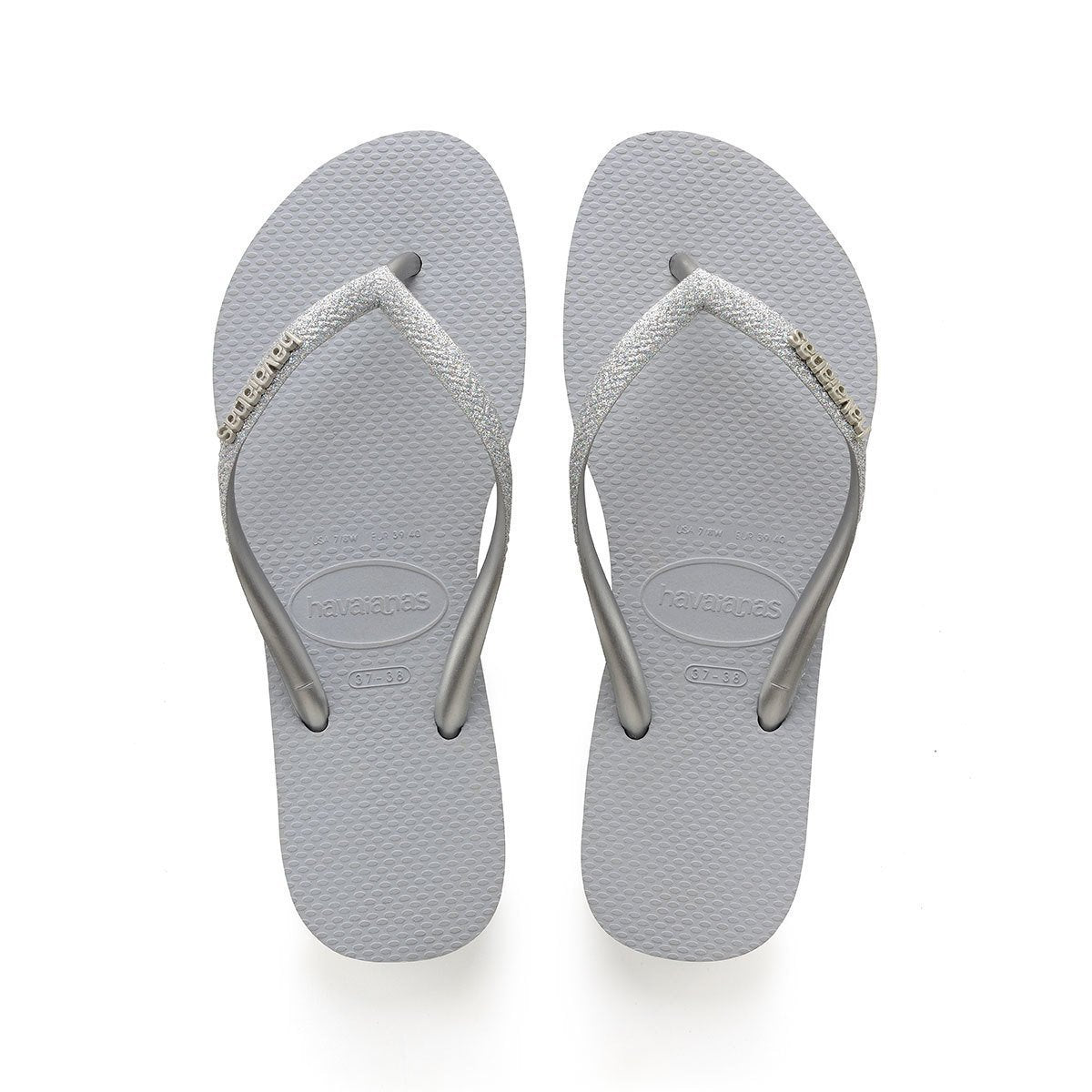 Havaianas Kids Slim Glitter Steel Grey (Sizes 2728-3334) - 959910 - Tip Top Shoes of New York