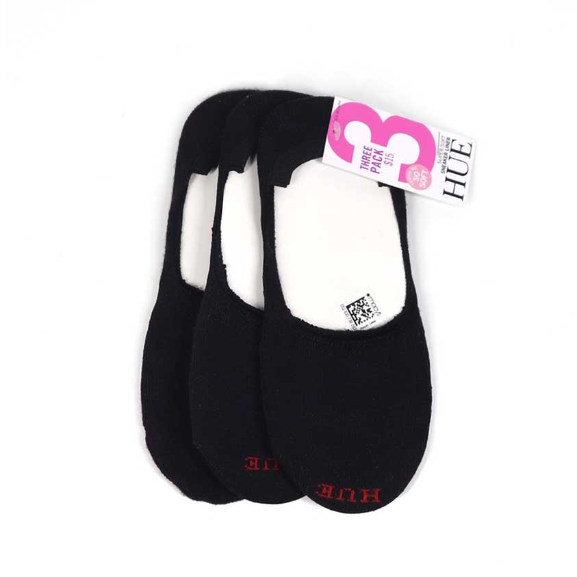 Hue Women's Super Soft 3 Pack Sneaker Liner Black - 5006804 - Tip Top Shoes of New York