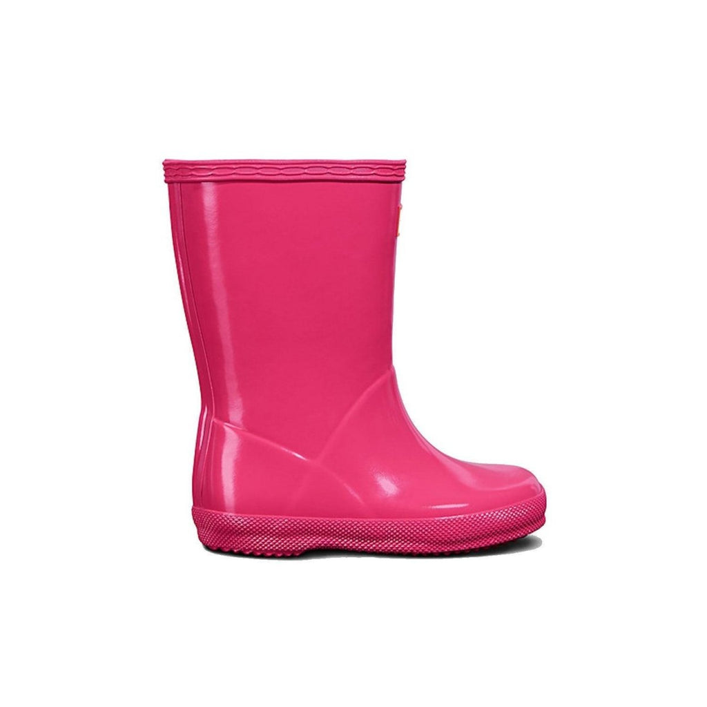 Hunter Kids' First Gloss Rain Boots Bright Pink Tip Top Shoes of