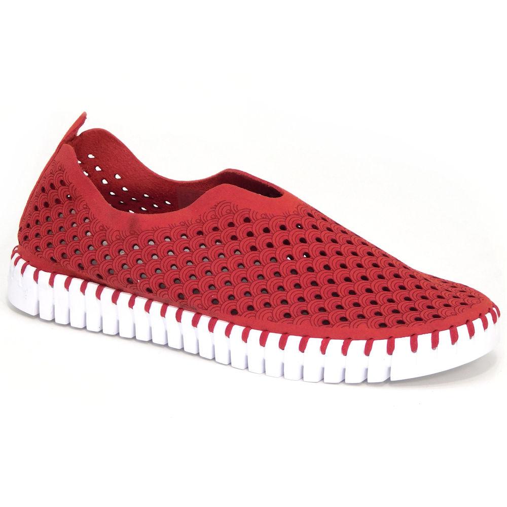 Ilse Jacobsen Women's Tulip 139 Deep Red Perforated - 10006038 - Tip Top Shoes of New York