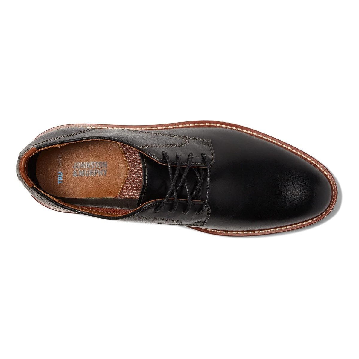 Johnston & Murphy Men's Upton Plain Toe Black Full Grain - 9015211 - Tip Top Shoes of New York