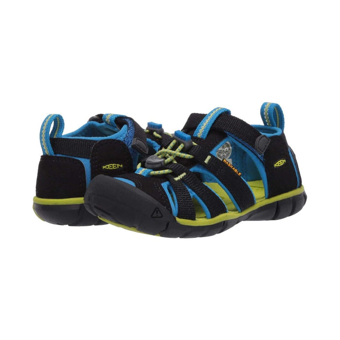 Keen Boy's (Sizes 1-7) Seacamp Black/Blue/Lime - 1058427 - Tip Top Shoes of New York