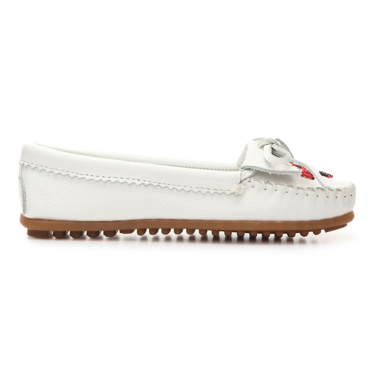 Minnetonka Women s 604 Thunderbird II White Beaded Moc Tip Top