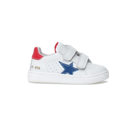 Naturino Boy's Pinn White Leather/Blue Star (Sizes 27-32) - 1082434 - Tip Top Shoes of New York