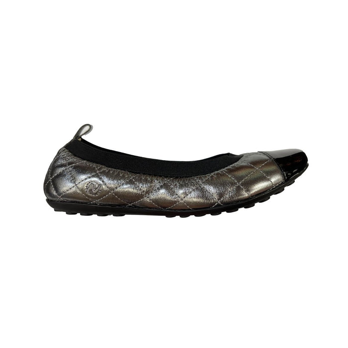 Naturino Girls (Sizes 31-38) Terina Black/Pewter Ballet Flat Quilted - 1054983 - Tip Top Shoes of New York