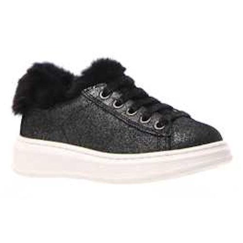Naturino Girl's Tinie Black Glitz Fur Sneaker (Sizes 29-32) - 921748 - Tip Top Shoes of New York