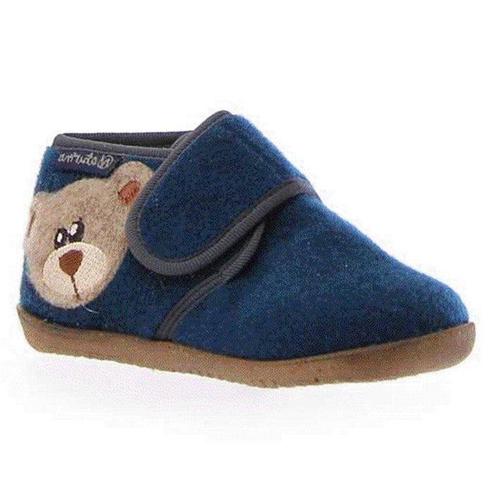Naturino Toddler's Carillon Navy Wool Teddy Slipper - 841906 - Tip Top Shoes of New York