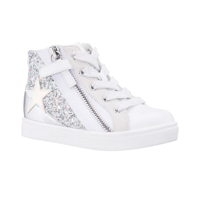Nina Girl's Yuti White/Silver Star - 1073062 - Tip Top Shoes of New York