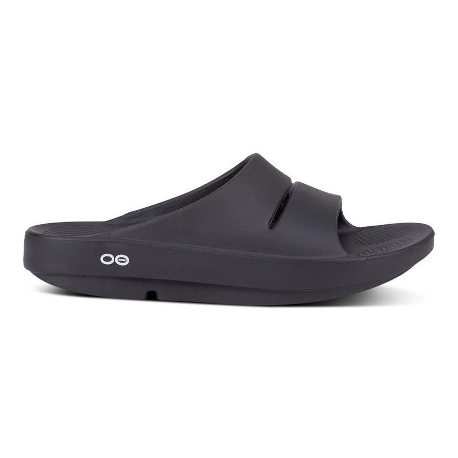 OOFOS Men's OOahh Black Rubber Slide - Tip Top Shoes of New York