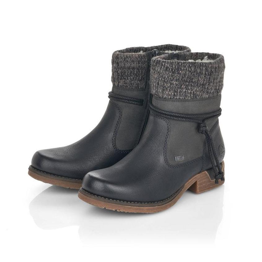 Rieker Women's 79688-00 Waterproof Black Leather - 9002479 - Tip Top Shoes of New York