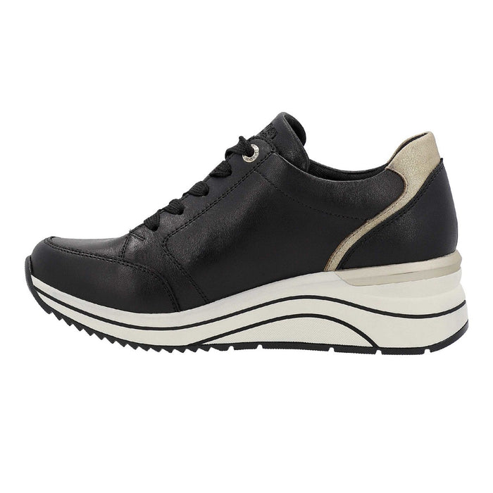 Rieker Women's D0T03-01 Black/Gold - 9012936 - Tip Top Shoes of New York