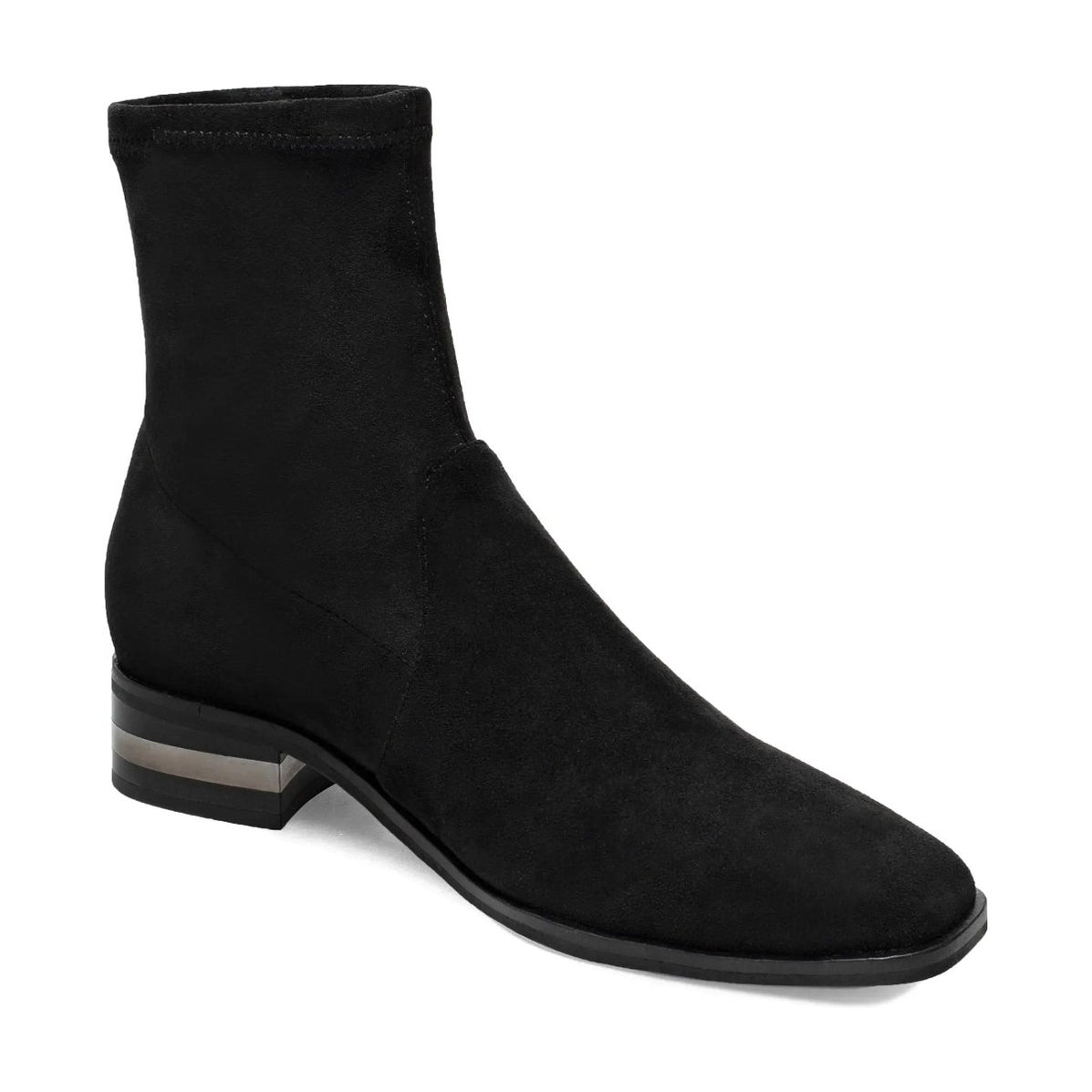 Silent D Women's Fuller Black Stretch Suede Tip Top Shoes of New York