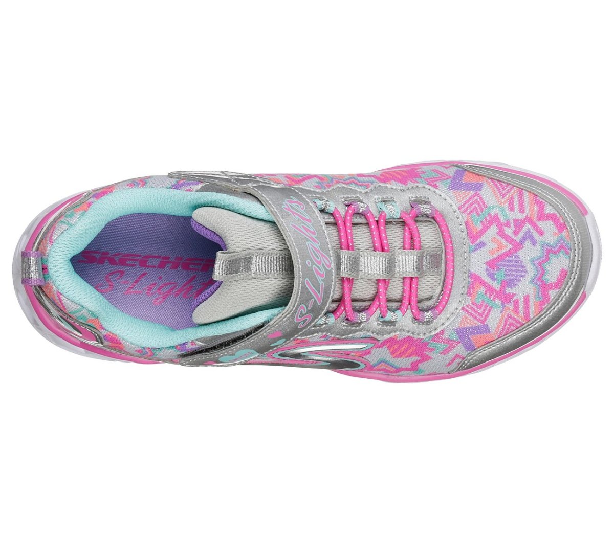 Skechers Girl's S Lights: Heart Lights Silver - 905294 - Tip Top Shoes of New York