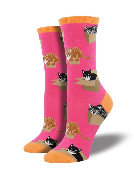 Socksmith Women's Cat in the Box Pink - 864754 - Tip Top Shoes of New York