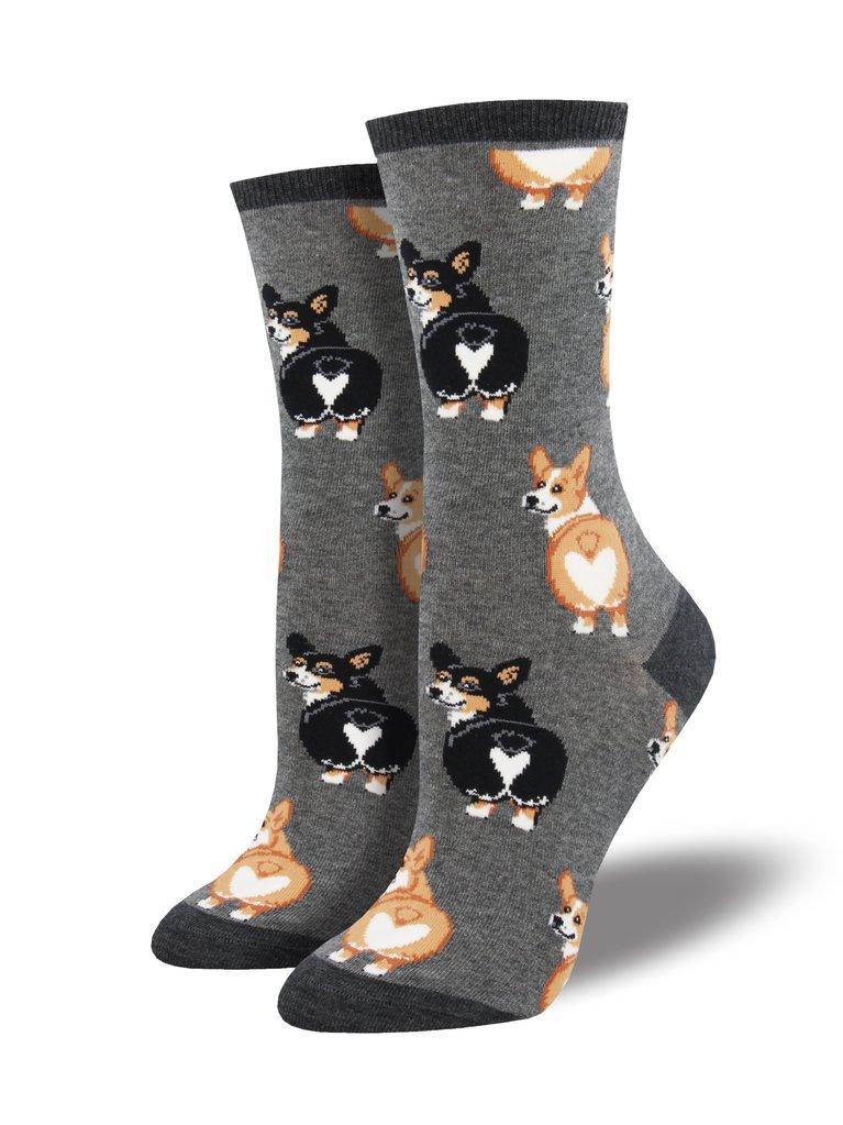Socksmith Women's Corgi Butt Socks Grey Heather - 939917 - Tip Top Shoes of New York