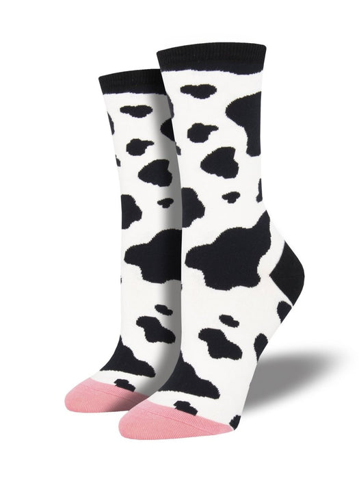 Socksmith Women's Moo White Cow Print Sock - 3004082 - Tip Top Shoes of New York