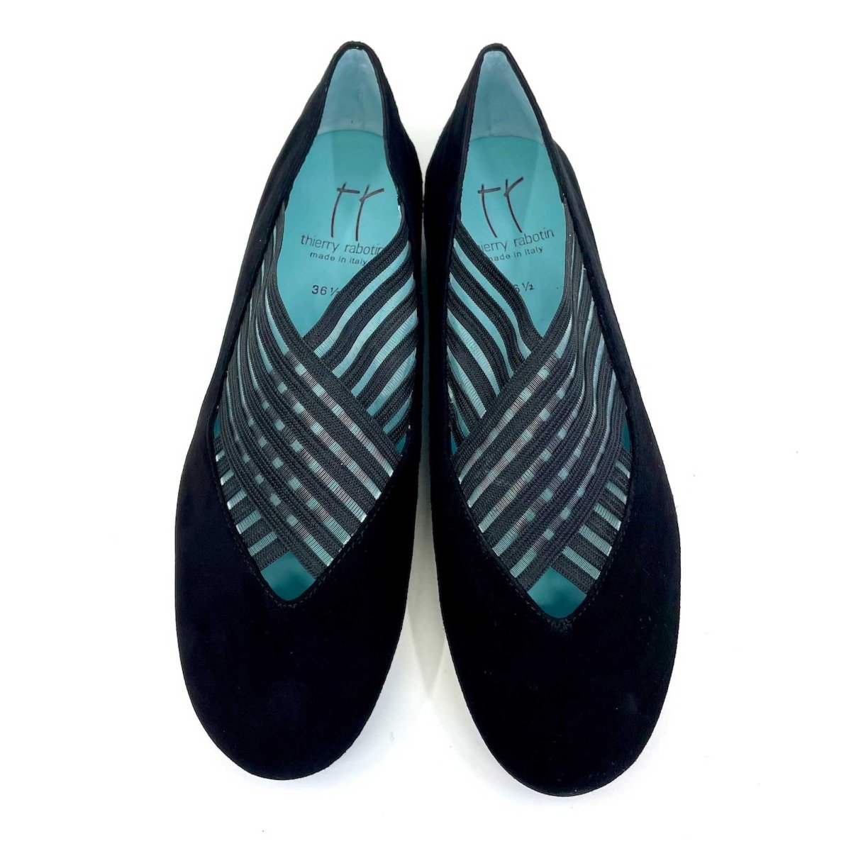 Thierry Rabotin Women's Gragas Black Suede Elastic Bands - 3015654 - Tip Top Shoes of New York