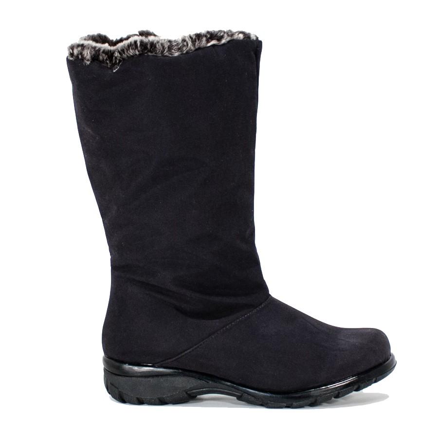 Toe Warmers Women's Janet WATERPROOF Boot Black Fabric - 406240605034 - Tip Top Shoes of New York