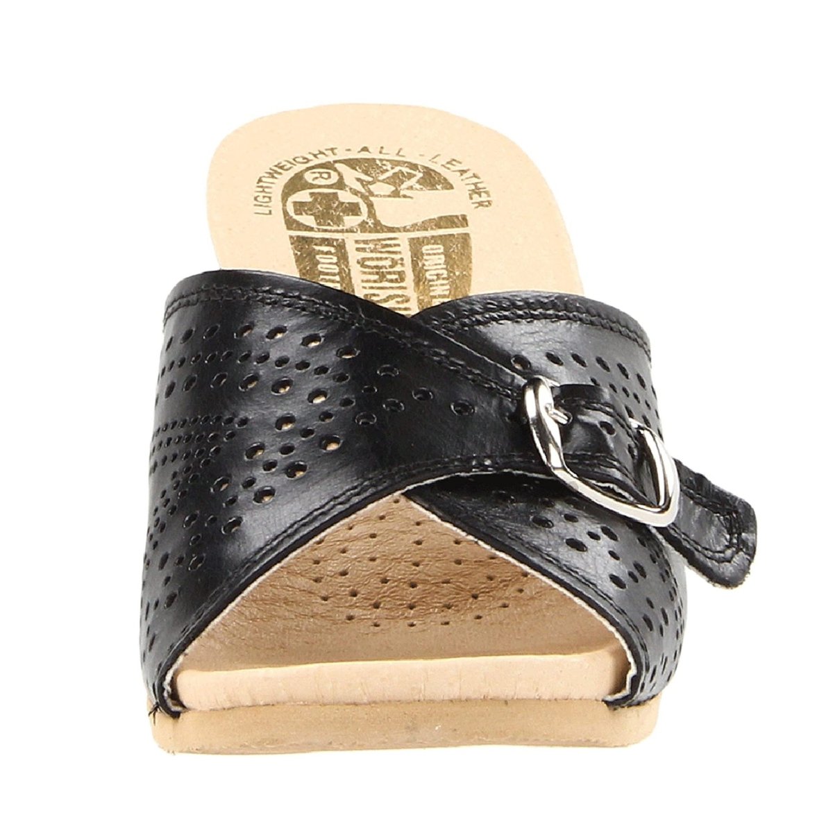 Worishofer Women's 251 Slide Black Leather - 403506401010 - Tip Top Shoes of New York