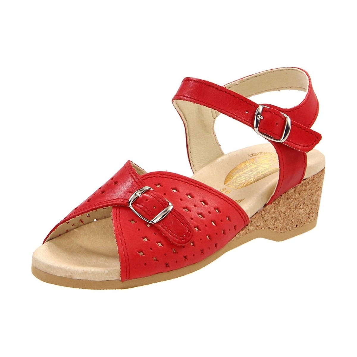 Worishofer Women's 811 Red Perforated Leather - 407081502018 - Tip Top Shoes of New York